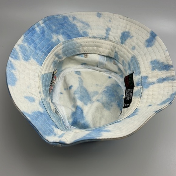 Cross Colours Sunshine Logo Bleached Tie Dye Cloud 90sY2K Embroidered Bucket Hat - Picture 10 of 13